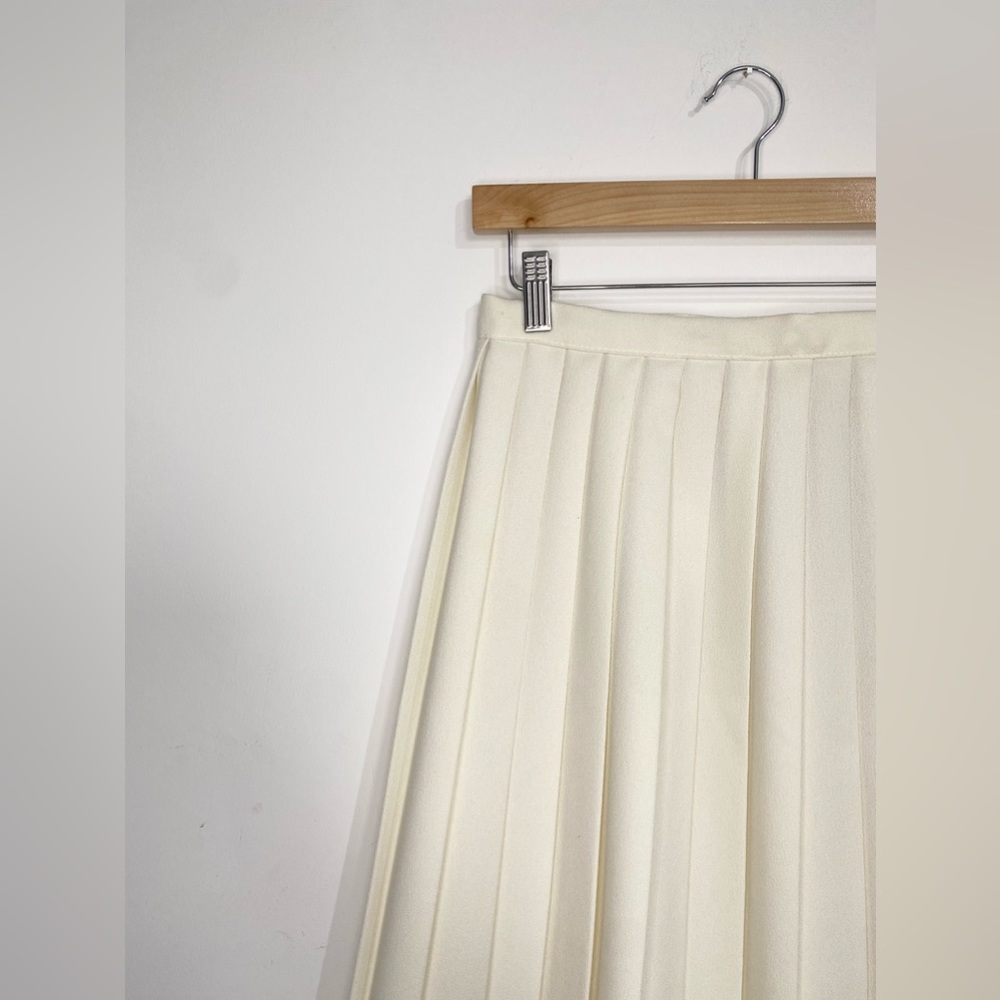 Vintage St Michael Pleated Cream Long Tennis Skirt Size 8 - Picture 11 of 14
